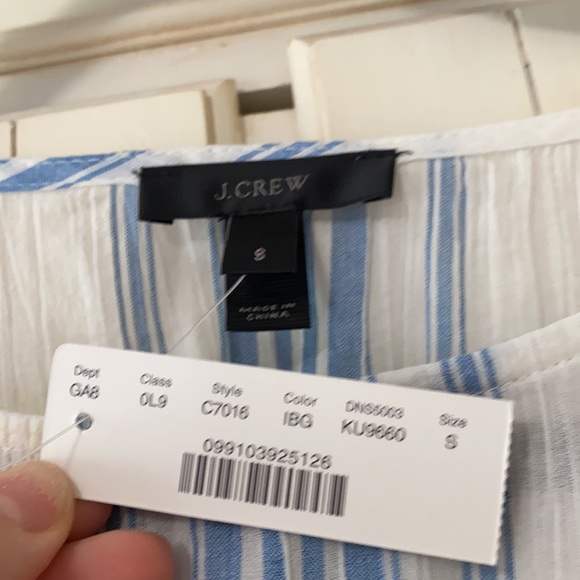 NWT Embroidered Striped J. Crew Top - Picture 2 of 5